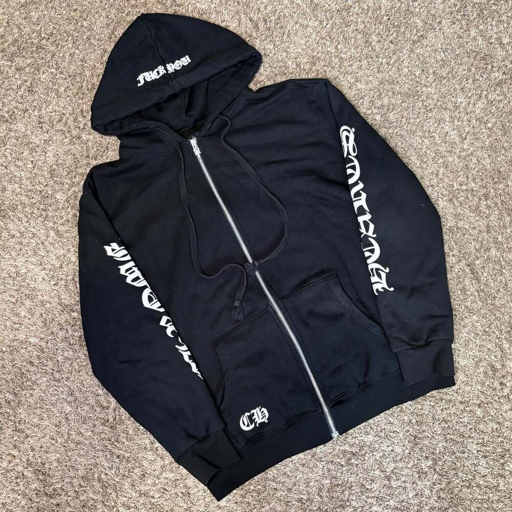 Chrome Hearts Horseshoe Zip Up Hoodie Size XL Black